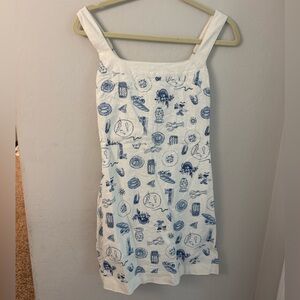 Abercrombie Linen-Blend Wide Strap Mini Dress. Size small tall.
